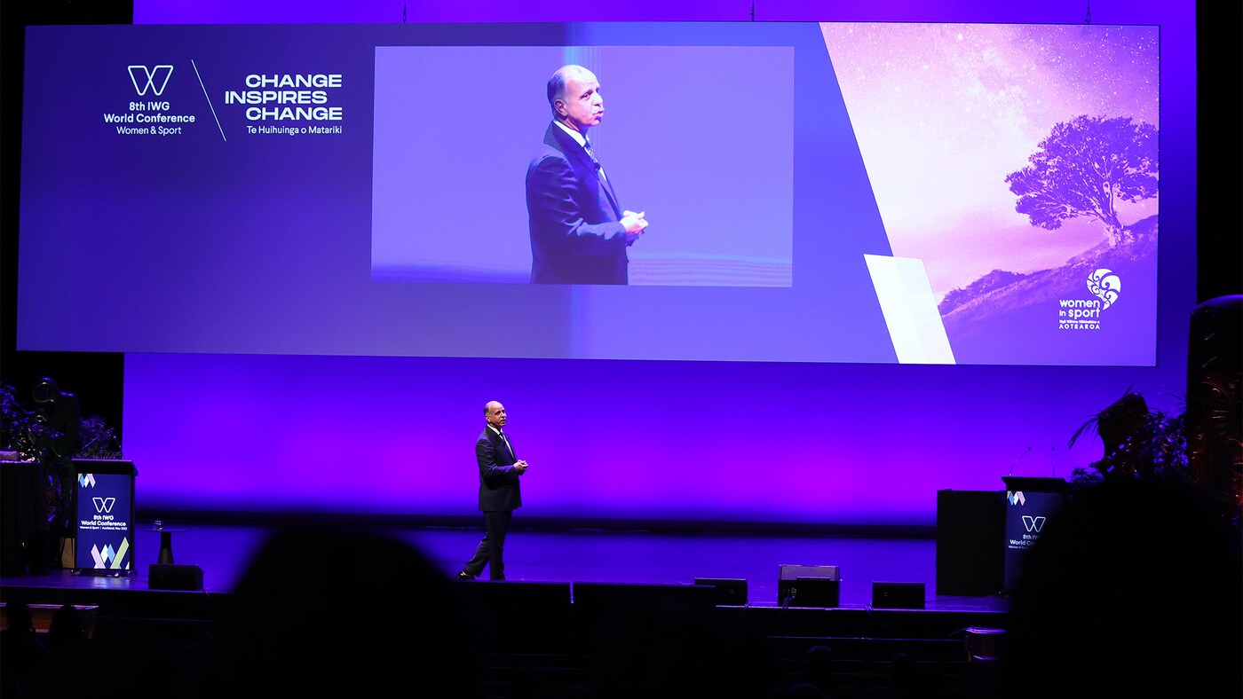 HRH Prince Feisal speaking at International Working Group (IWG) World Conference on Women and Sport